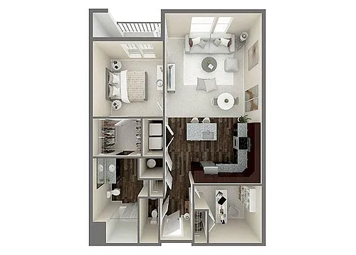 Floor plan C - 1.5+Den x 1.5Bath