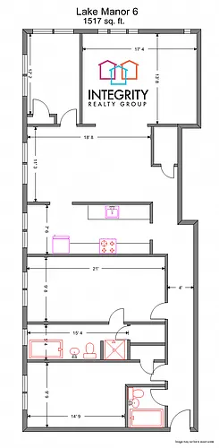Floor plan Lake Manor 3 Bedroom 2 Bath