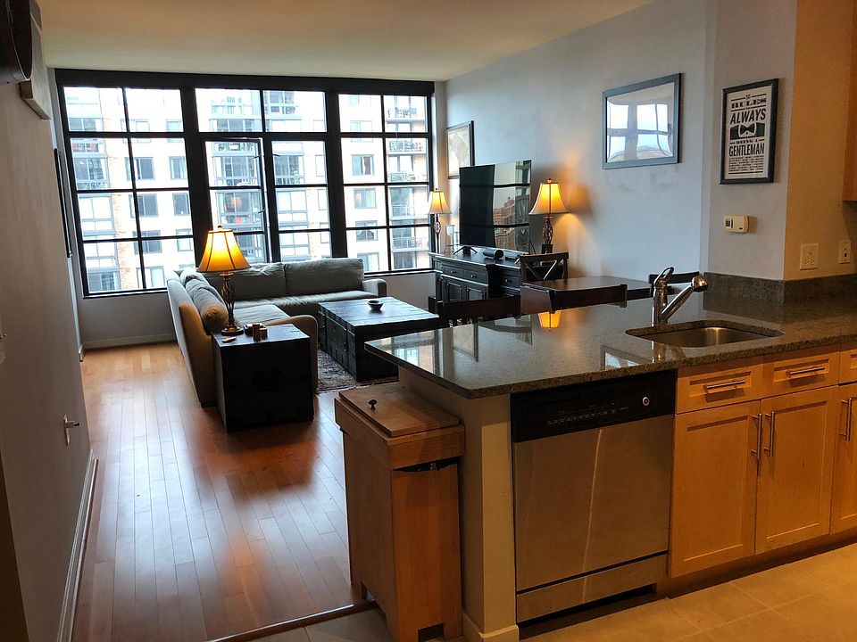 View from entry door - spacious and a full wall of windows