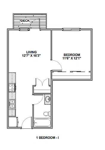 Floor plan 1 Bedroom I