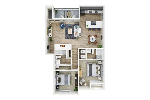 Floor plan 2 BDRM, 2 BTH H