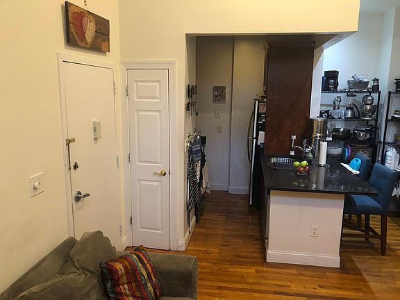 Kitchen and coat closet