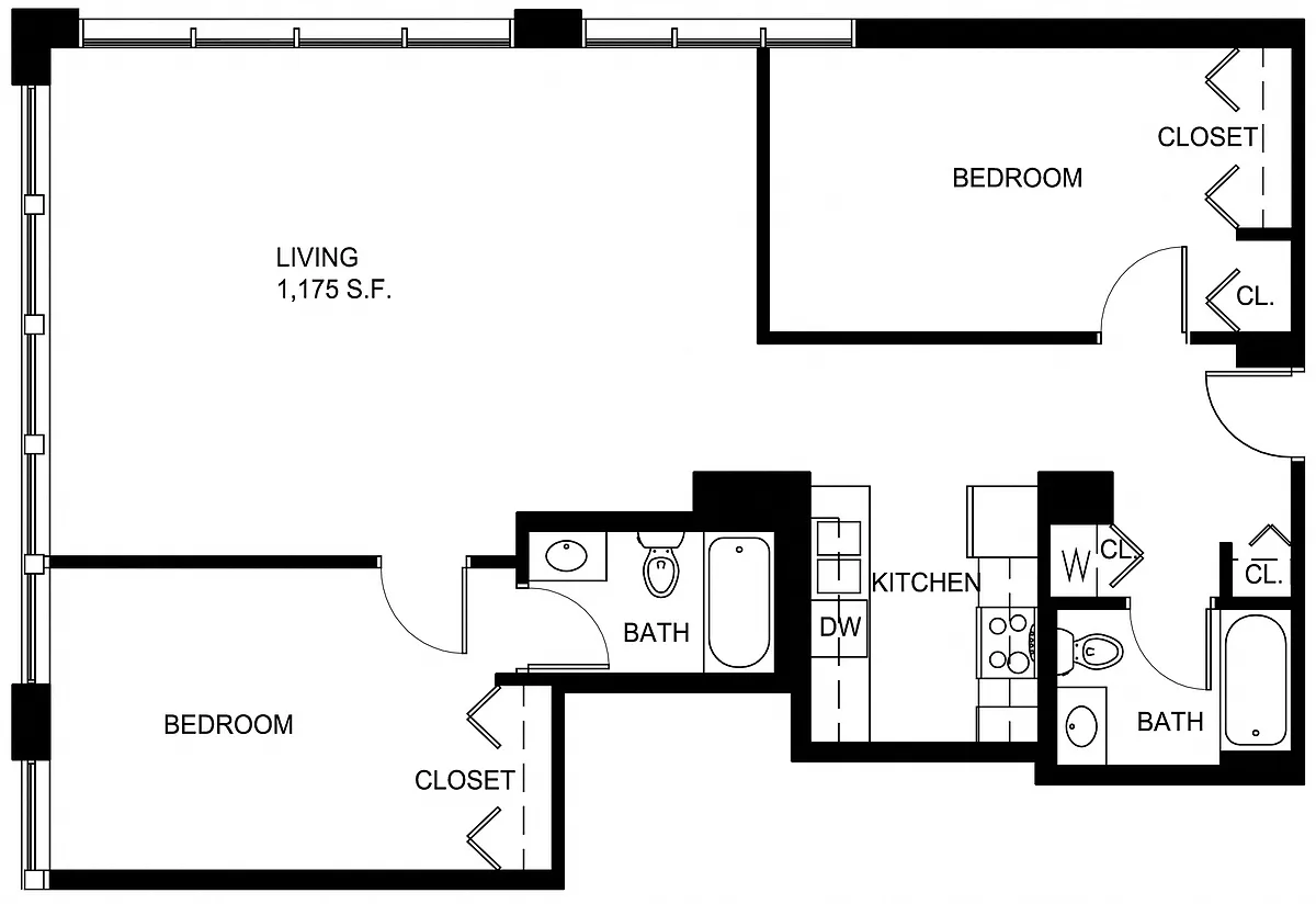 Floor plan 2 Bed/2 Bath-P B3