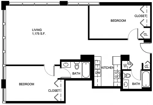 Floor plan 2 Bed/2 Bath-P B3