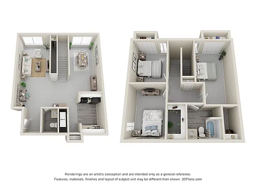 Floor plan 3x1.5 TH | 1100sf