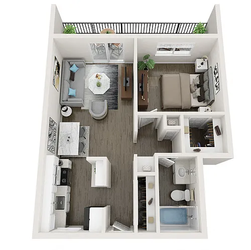 Floor plan Sausalito 1x1