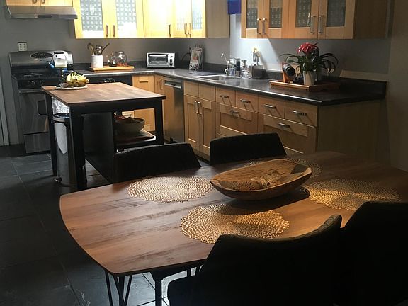 open concept kitchen and dining