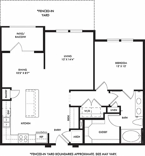 Floor plan Mustang with Fenced-In Yard