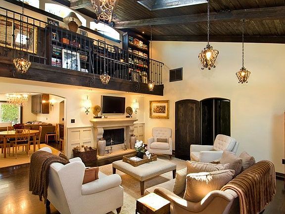 Living Room with Library Loft