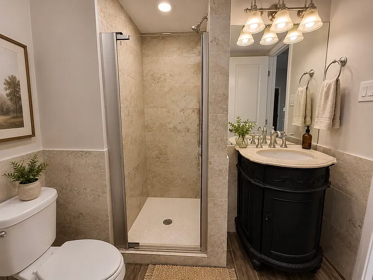 Full bathroom downstairs.
Bluetooth your Shower Tunes in the Hi Tech Light Station.