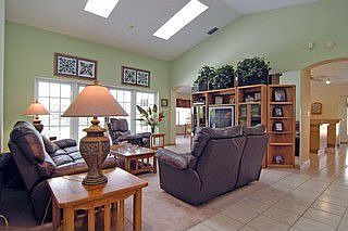 Living room w/ sky lights