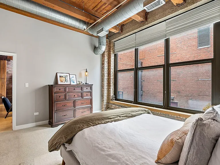Primary bedroom with west-facing windows