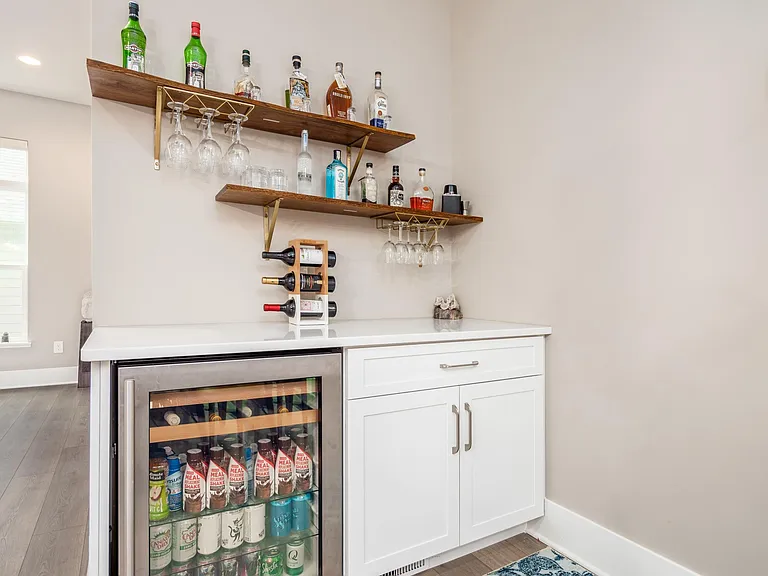 Bar with beverage cooler