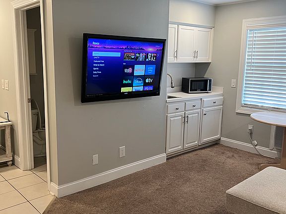 Kitchen, Sink, Microwave, Upper And Lower Cabinets