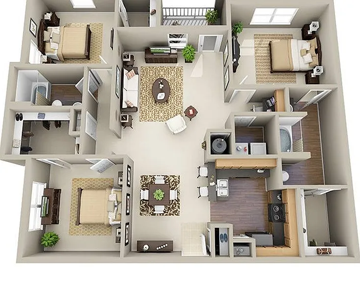 3 Bedroom | 2 Bath | 1491 SF 3 Bedroom | 2 Bath | 1491 SF