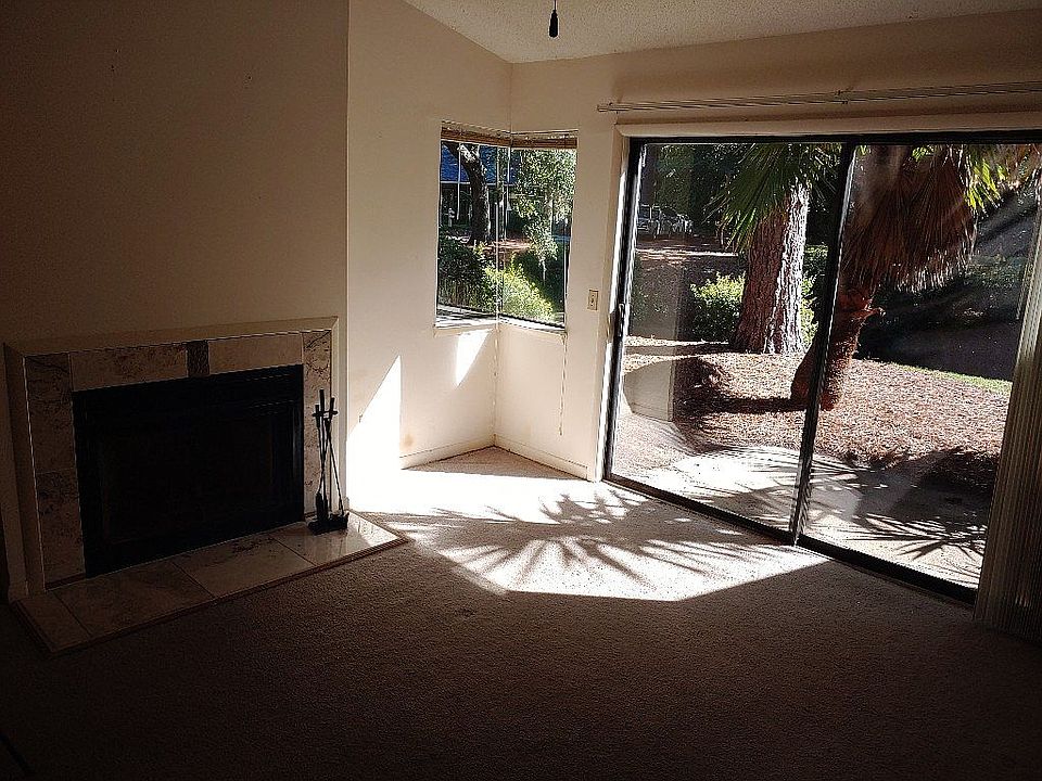 Fireplace, lagoon view from 