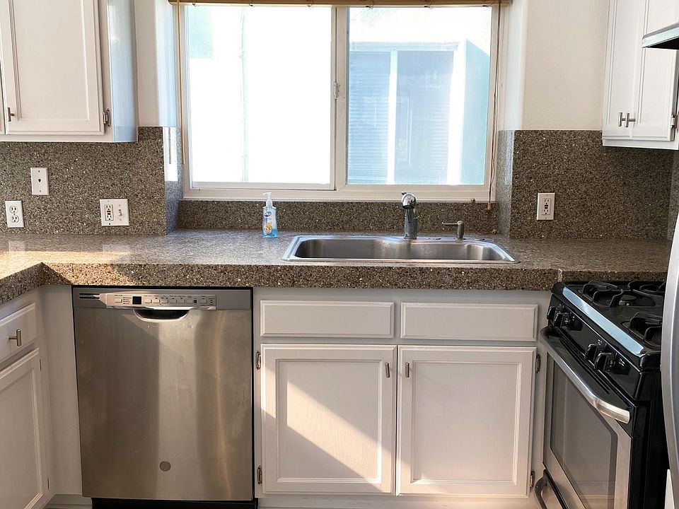Kitchen is flooded with light