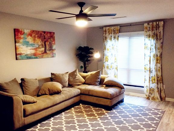 living room with large sectional