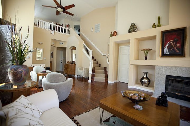 Living room with view to upstairs
