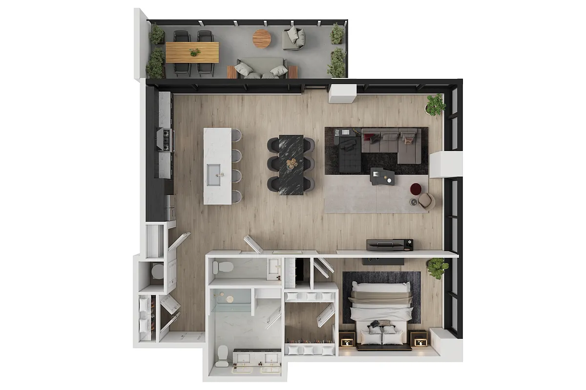 Floor plan 1 Bedroom Apartment