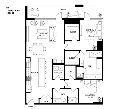 Floor plan B3