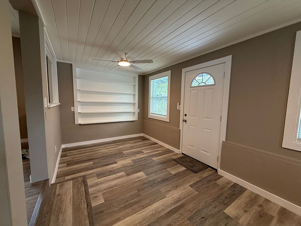 Laminated wood flooring.