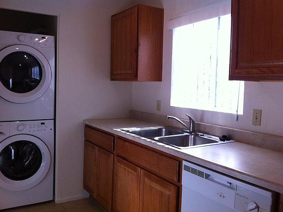 Kitchen with W/D at end