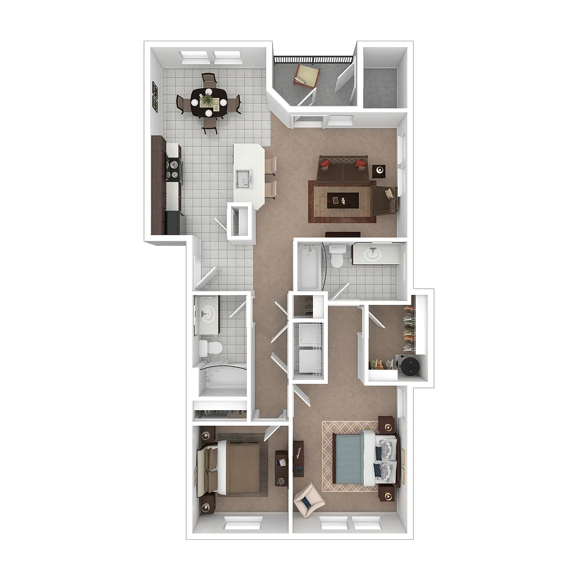 Floor plan B4: 2 Bed 2 Bath