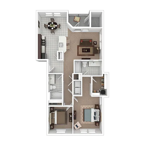 Floor plan B4: 2 Bed 2 Bath