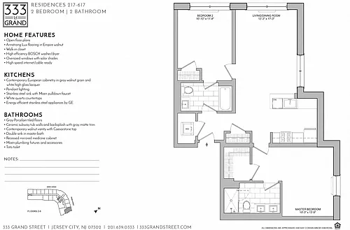 Floor plan 333 GRAND - 2 BEDROOM FLOOR PLAN AF