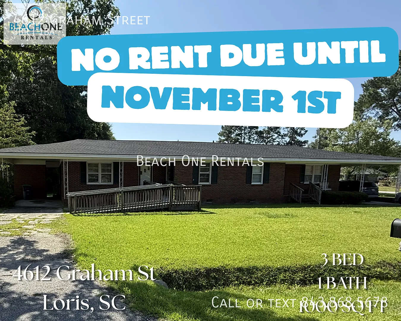 **Move In Now. Pay Later. First Rent Due November 1st Loris - 3 Bedroom / 1 Bathroom Duplex — Photo 1