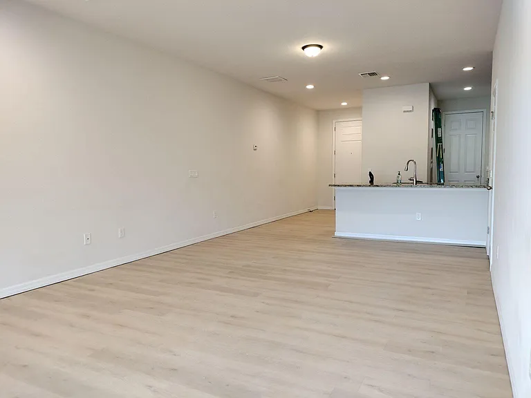 Living room with luxury vinyl flooring