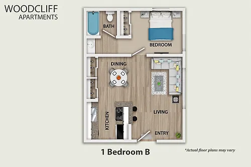 Floor plan 1 Bedroom B