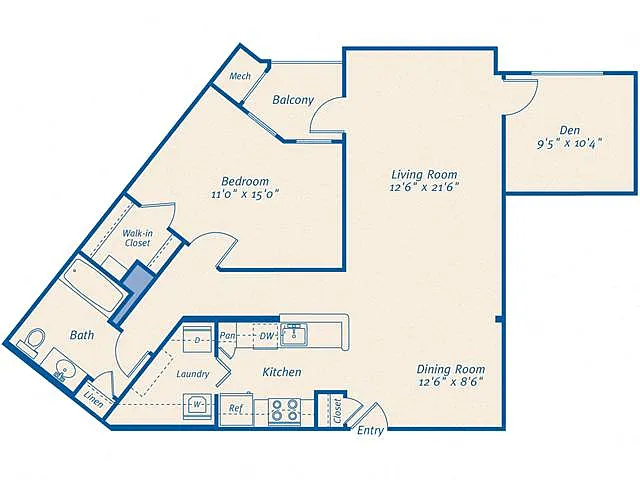 Floor plan A8 with Den