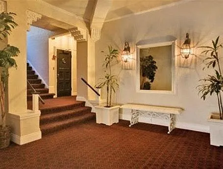 Well-maintained lobby with 1929 Mediterranean architecture. Security camera, Amazon key delivery space, wi-fi available in lobby.