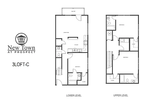 Floor plan Three Bedroom Loft C Townhouse