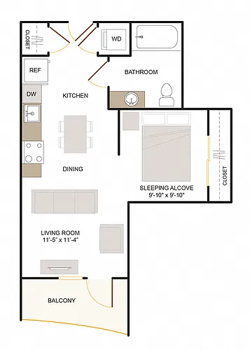 Floor plan A1 (Studio)