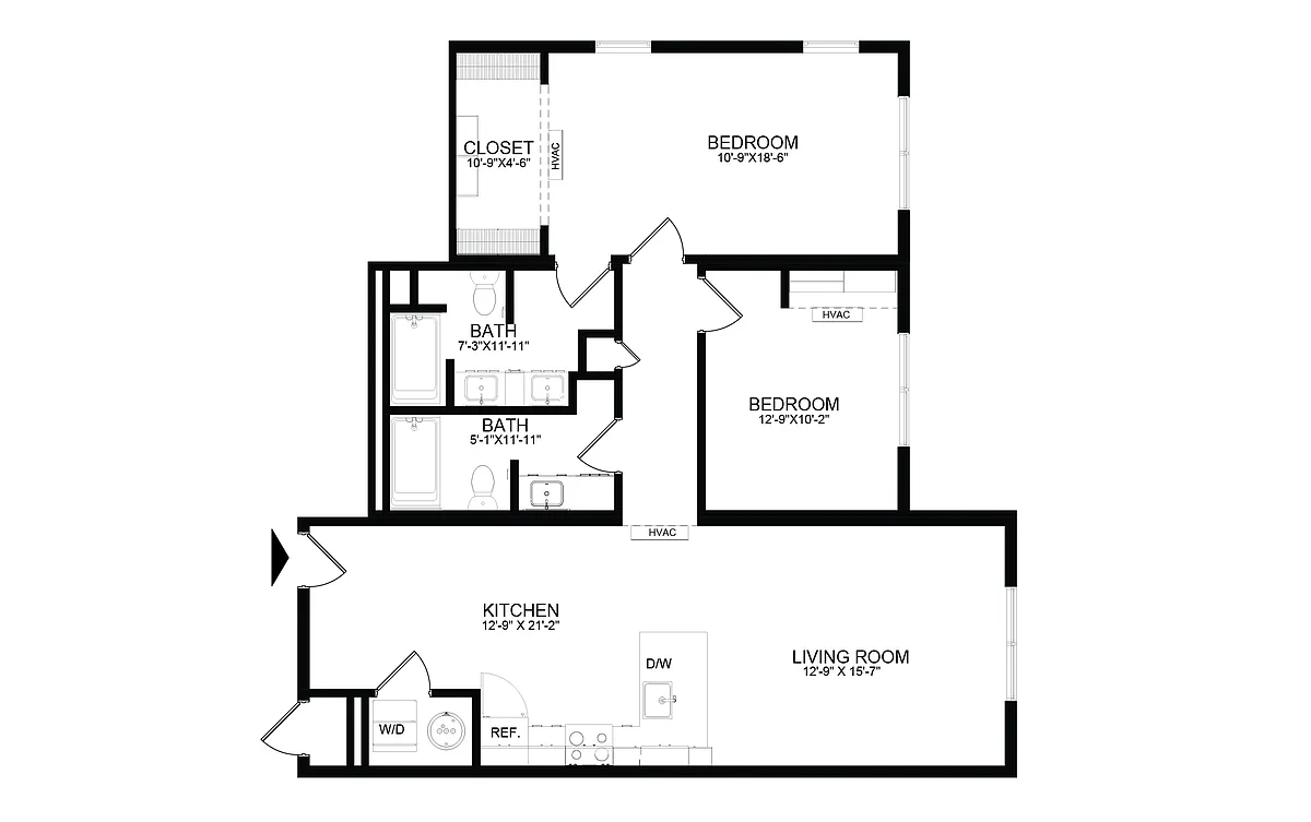 Floor plan Atlas - 2 Bedrooms 1081