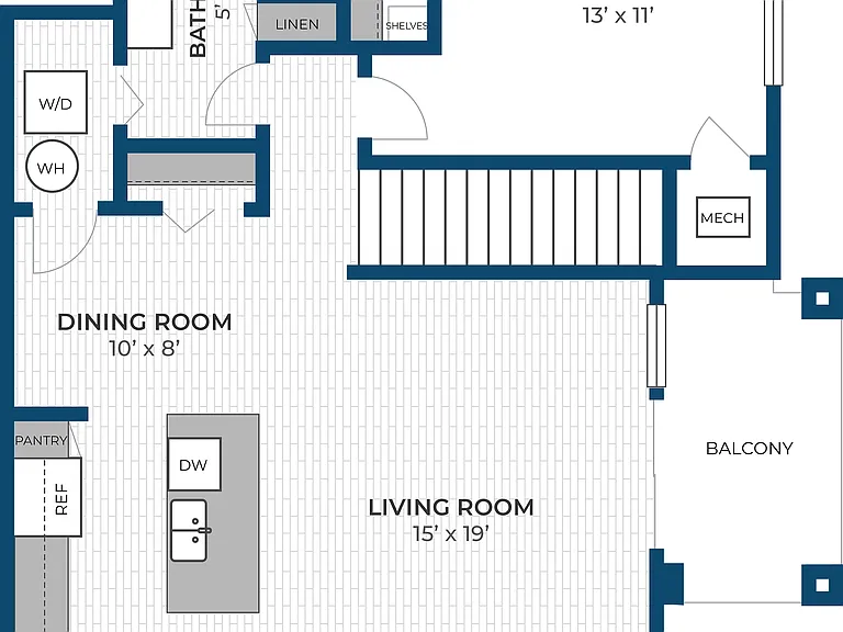 Floor Plan 1F | Seasons at Elgin | Apartments in Elgin, IL Floor Plan 1F | Seasons at Elgin | Apartments in Elgin, IL
