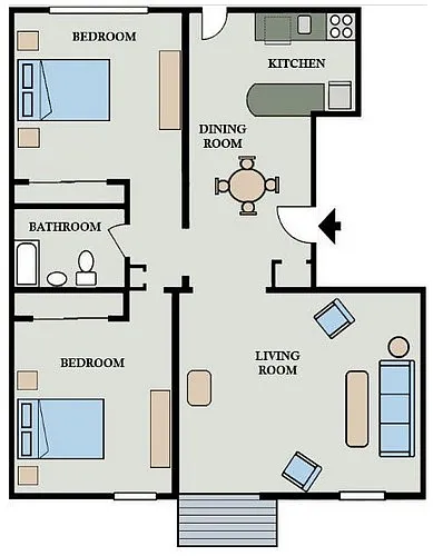 Floor plan Birch Two Bedroom
