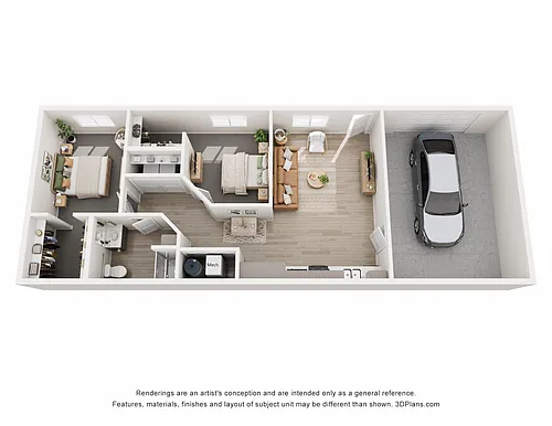 Floor plan 2 Bedroom 1 Bathroom Accessible