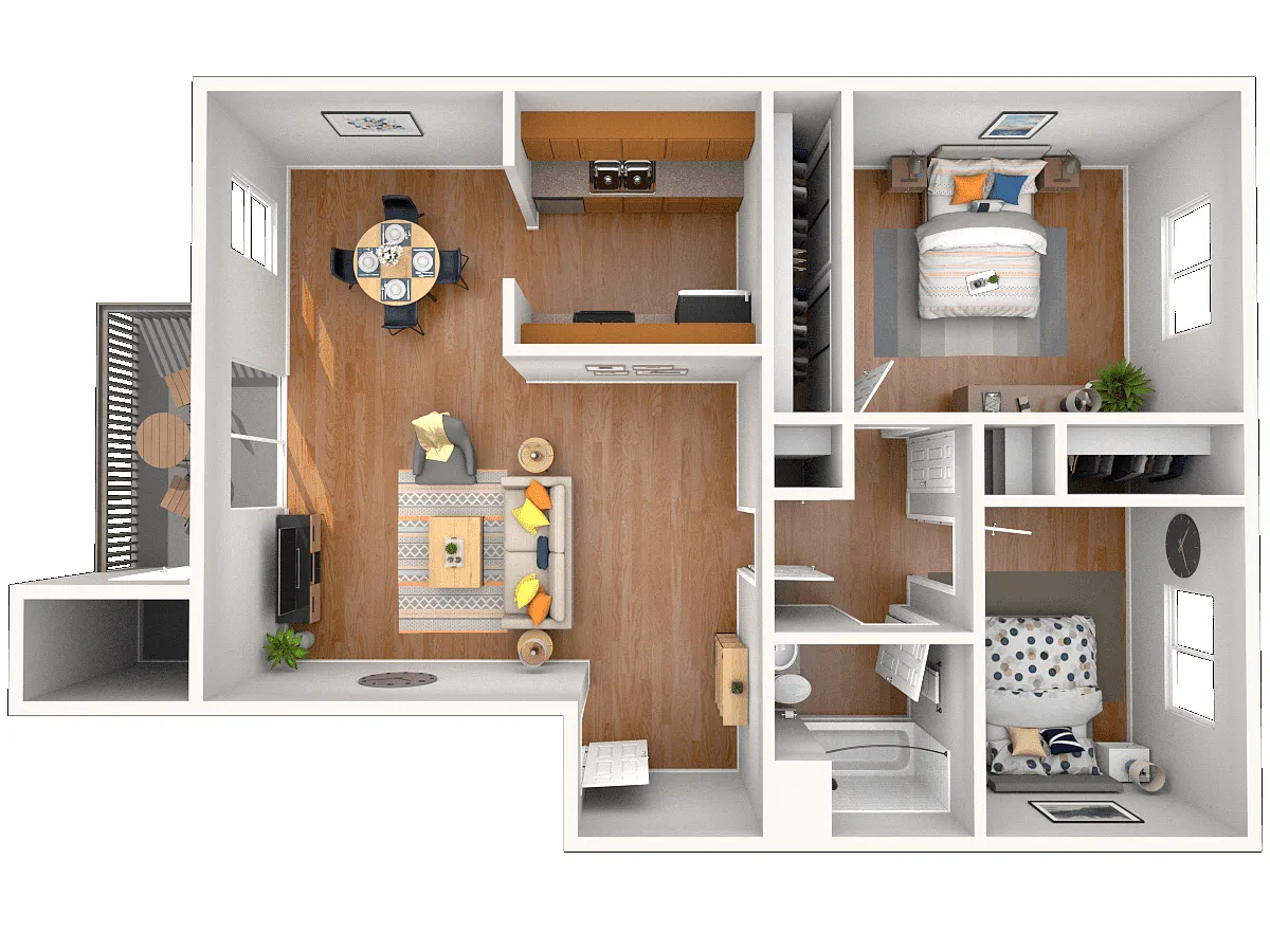 Floor plan 2 BED, 1 BATH