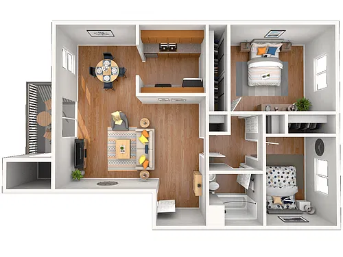 Floor plan 2 BED, 1 BATH