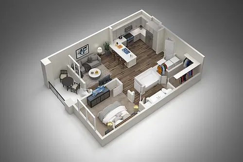 Floor plan 1 Bed/1 Bath