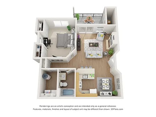 Floor plan 1 Bed 1 Bath