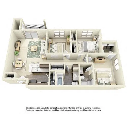 Floor plan 3B2A