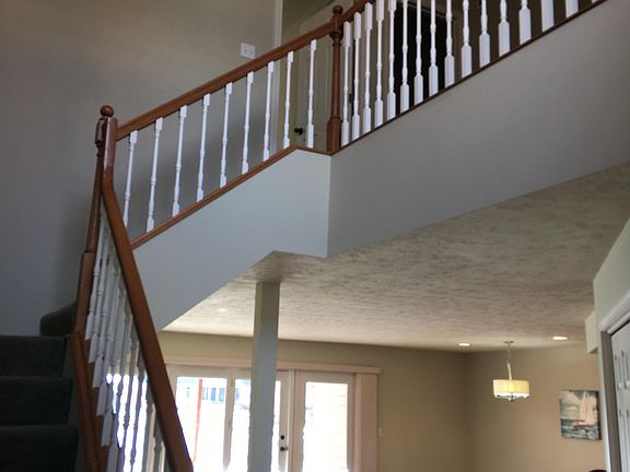 Entryway. Great room, kitchen and half bath on main floor.