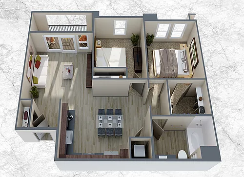 Floor plan 2X1 B1