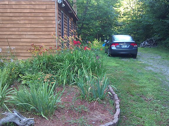 driveup to beautiful flowers