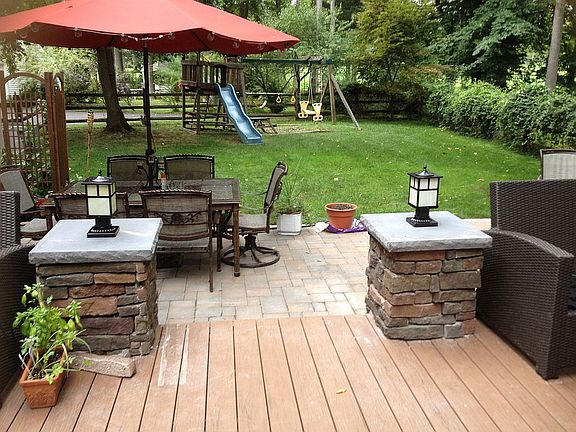 Deck and backyard